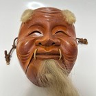 Japanese Okina Noh Kagura Mask Traditional Art Wood Wall Decor