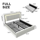 Full queen Bed Frame With Led Headboard  4 Storage Drawers  Charging Station