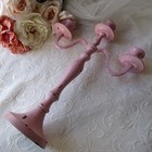 Candelabra  Diy Centerpiece shabby Pink chippy Decor cottage farmhouse easter