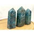 3 Pc Blue Apatite Large Natural Quartz Stone Obelisk Tower Point Crystal 1348g