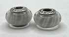 Authentic Pandora Murano Glass Bead Charm White   Gray Swirl 925 Silver Ale  2 