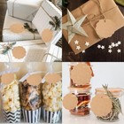 100 Pcs Scalloped Paper Gift Tags With Natural Jute Twines For Birthday Wedding