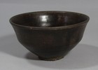A Very Fine Korean Iron Dark Brown Glazed Tea Bowl-14th   15th C 