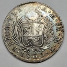 1835 Peru Lima Silver 8 Reales Circulated Large Size Crown Coin Nice  t13