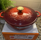 New Le Creuset Enameled Cast Iron Holly Soup Pot 4 5 Qt 26cm Marmite Cerise Red