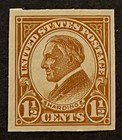 Travelstamps  Us Stamps Scott  576 - 1 1 2 Cent Harding Imperf Mint Mnh Og
