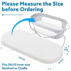 Baby Bassinet Mattress Pad 30 x15  Oval - Waterproof Bamboo Cover  Premium Fo   