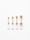 10k Yellow Gold Ball Stud Earrings - Classic Round High Polish 