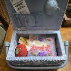 Vintage Floral Fabric Sewing Basket 