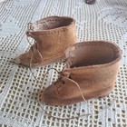 Pair Of Antique Leather High Top Shoes boots For Doll  23