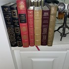Lot Of 7 Leather Books Display Decor Antique Vtg