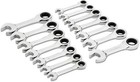 14 Pc  12 Point Stubby Ratcheting Sae metric Combination Wrench Set - 85206