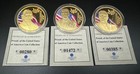 President Jefferson kennedy reagan Rare Lot  3  Gold-plate Swarovski Comm  Coins