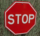 Near Mint 1960 s Era Red Stop Sign Old 18x18 In  Embossed Steel City Road Sign