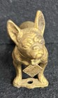 Antique Cast Metal French Bulldog Lighter Dated 1912