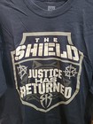 The Shield Mens Xlarge Justice Has Returned Authentic Wwe T-shirt Wrestling Blue