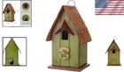 Rustic Wooden Bird House Garden Decorative Hanging Birdhouse