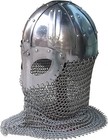 1940 s Medieval Viking Helmet Battle Armor 18 Gauge Steel And Chain Mail