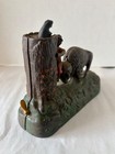 Vintage Cast Iron Mechanical Butting Buffalo Bank Repro 