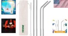 10 5  Stainless Steel Drinking Straws - 2 Straight   2 Bent For Any Beverage