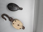 Small Wood Block   Cast Iron Pulley