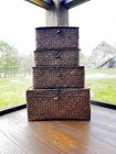 Rustic Woven Nesting Baskets     Set Of 4    Boho Farmhouse Storage Natural Decor