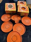 3-6 Packs Vtg 70s Plastic Advertising Contemporary Coasters Original Box Holder