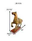 Horse Sculpture Large Vintage Tang Horse China Statue Carved Wood Asian Decor