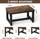 Step Stool  Height-adjustable Wooden Step Ladder Metal Foot Stool Small Kitchen