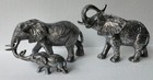 Metal Elephant Family Set Of 3 Pcs Statue Figurine Sculpture