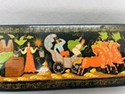 Vintage Russian Lacquer Trinket Palekh Box 
