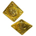 Vtg Pair Embossed Brass Wall Plaques Made In England World Gift Colonial Pub 7
