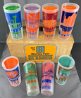 Vintage Complete Set Of 8 New York 1964-1965 World s Fair Frosted Glasses W box