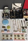 Vtg antique Estate auction    Coins sterling knives jewelry lighters stamps 150 