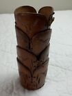 Vintage Set Of Four Western Cup Holders  Leather  Tooled Long Horns