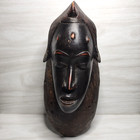 Vintage African Baule Mask Hand-carved Wood 15  Tribal Art Ivory Coast