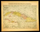1905 Vintage Cuba Map Wall Art Original Atlas Bahama Islands Antique Dated