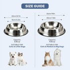 Non Slip Stainless Steel Pet Bowl Dog Cat Food Water Feeding Feeder Dish Silver