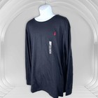 Nwt  Polo Ralph Lauren Long Sleeve Black Crew Neck Cotton T Shirt Red Pony Xxl