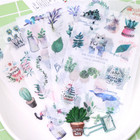6 Sheets Watercolor Flowers Stickers Papercraft Planner Supply Journal Succulent