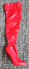 New Red Faux Vegan Leather Thigh High Stiletto Pointy Toe Sexy Boots Sz 11