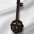 Vintage Large Cast Iron Decorative Skeleton Key 10  Wall Decor