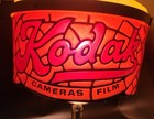 Vtg Kodak Cameras And Film Lamp Faux Glass Tiffany Style Shade Advertising 17 