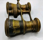 Vintage Small Chevaller Brass Opera Glasses Binoculars Paris 4  Wide And 2  Deep
