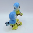 Vintage Norcrest Bluebirds On Branch Pink Flower Figurine Blue Bird Lefton