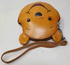 Stitched Leather Winnie The Pooh Money Coin Pouch Wallet 5  X 4 