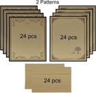 Total 72pcs Vintage Design Stationary Paper And Envelope Set - 48 Lined Letter W