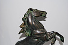 Vintage Style 13  Bronze Finish Rearing Horse Statue Figurine Stallion Decor