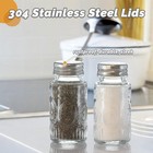 2 Pack Glass Salt   Pepper Shakers Set W  304 Stainless Steel Lid Vintage Spice