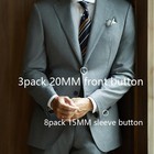 11 Pieces Real Horn Buttons Set For Blazer And Suit 20mm 15mm Genuine Natural Bu